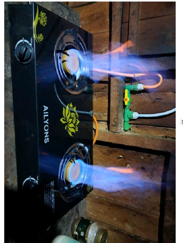 Double-Burner Biogas Stove